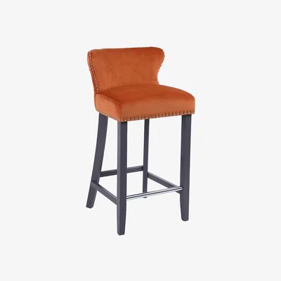 The Range Mia Velvet Barstools - Burnt Orange