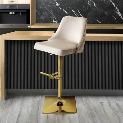 The Range Vanity Living Velvet Bar Stool - Taupe