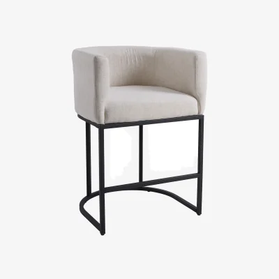 The Range Set of 2 Low Back Upholstered Bar Stools - Beige