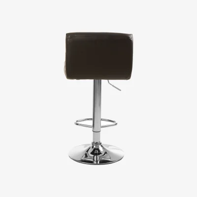 The Range Baina Black Seat Bar Stool With Chrome Base - Black