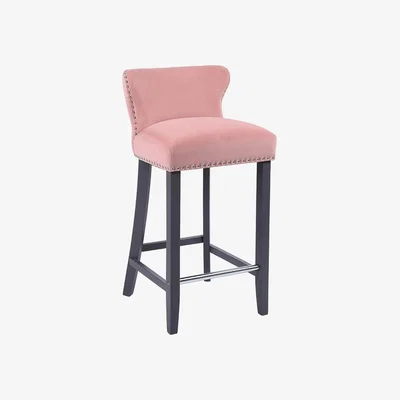The Range Mia Velvet Barstools - Blush Pink