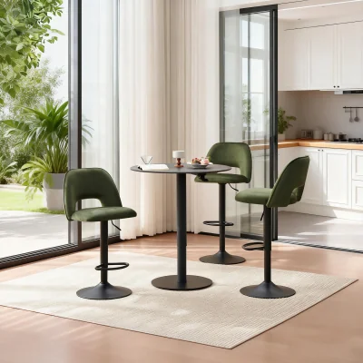 The Range Bar Stools with Padded Seat - Sage Green