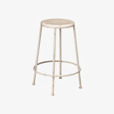 The Range Artisan Cream Metal Bar Stool - Cream