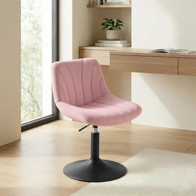 The Range Dressing Table Chair, Height Adjustable Bar Stool with Back, 360 Swivel - Pink