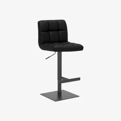 The Range Deluxe Allegro Bar Stool, Matt Black Luxury Frame, Weighted Base - Black