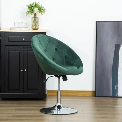 The Range Modern Velvet-Touch Bar Stool - Green