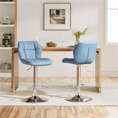 The Range Yaheetech Adjustable Kitchen Counter Bar Stools - Blue / 2