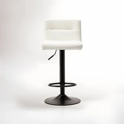 The Range Baina White Leather Effect Bar Stool - White