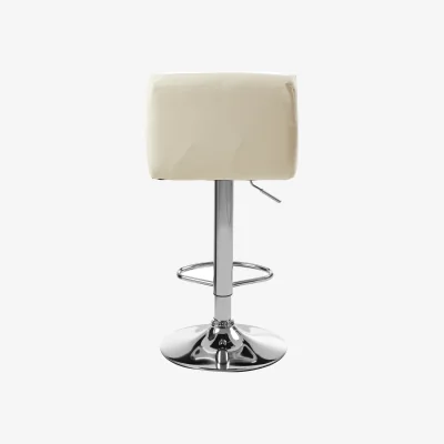 The Range Baina White Seat Bar Stool With Chrome Base - White
