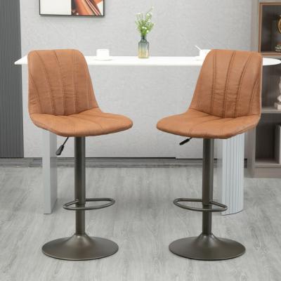 The Range Retro Bar Stools Set of 2 With Adjustable Height Swivel - Brown
