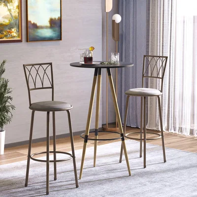 The Range Set of 2 Swivel Armless Bar Chairs  - Bronze