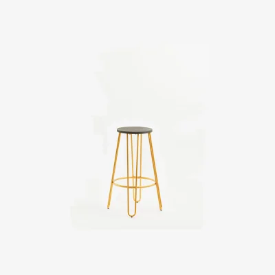 The Range District Gold Finish Metal Frame Bar Stool - Gold