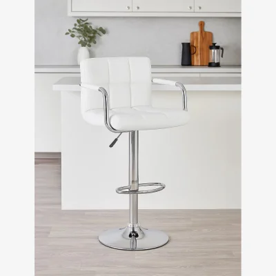 The Range Starz White Leather Effect Bar Chair - White