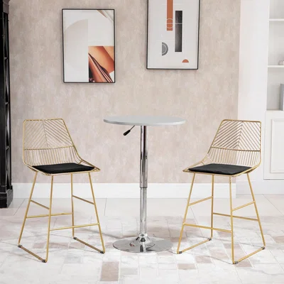 The Range Modern Bar Stools Set of 2 - Gold Tone