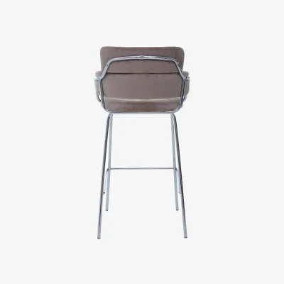 The Range Tamzin Mink Velvet Bar Chair - Brown