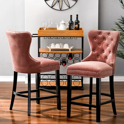 The Range Armless Bar Stool - Pink