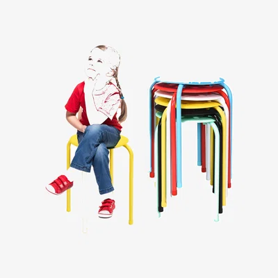 The Range 6PCS Metal Stack Stools - Multicolour