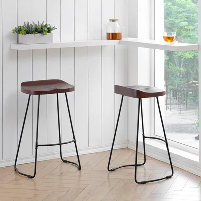 The Range Lara Counter Stools Set of 2 - Walnut