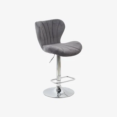 The Range Velvet Shell Barstool - Grey