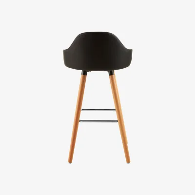 The Range Stockholm Black Curved Backrest Bar Stool - Black