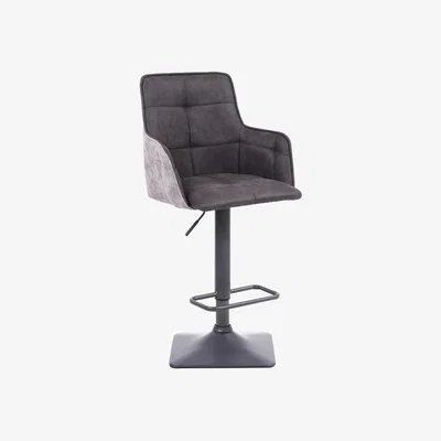 The Range Pair of Orion Suede Effect Dark Grey Bar Stools - Dark Grey