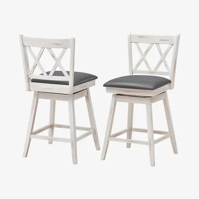 The Range 2Pcs Bar Stools Counter Height Chair - White