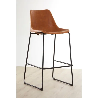 The Range Dalston Camel Bar Chair With Black Legs - Orange
