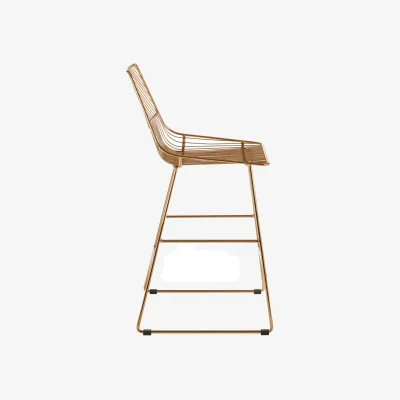 The Range District Gold Metal Wire Tapered Bar Chair - Gold