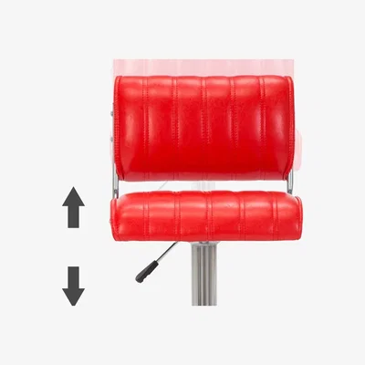 The Range Pair Of Modern Slim Bar Stools - Red - Red