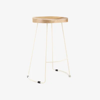 The Range Solid Hard Wood Breakfast Bar Stool  - White