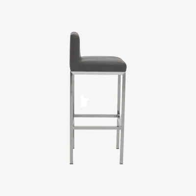The Range Baina Dark Grey And Chrome Finish Bar Chair - Grey