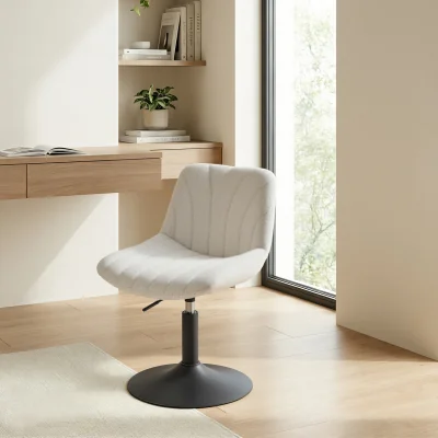 The Range Dressing Table Chair, Height Adjustable Bar Stool with Back, 360 Swivel - White