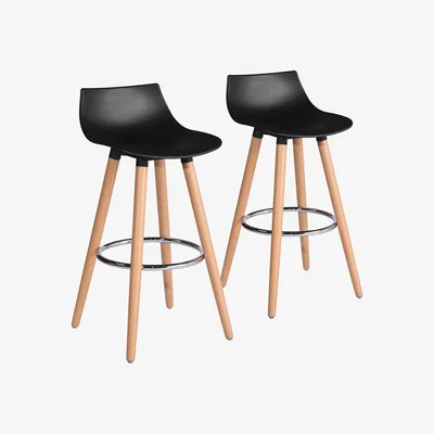 The Range Delie Set of 2 Modern Designer Bar Stools - Black