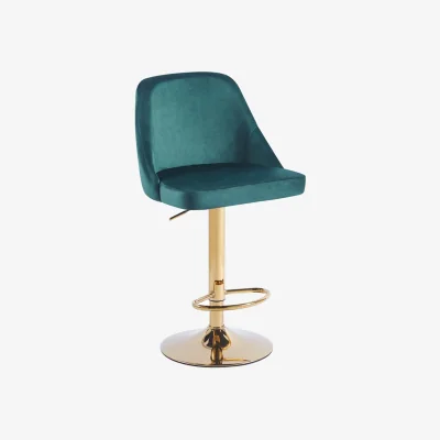 The Range 2 x Swivel Gas Lift Velvet Bar Stools - Green