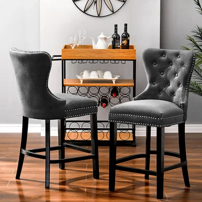 The Range Armless Bar Stool - Grey