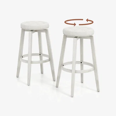 The Range Counter Height Stools Swivel Bar Stool Set of 2 - White