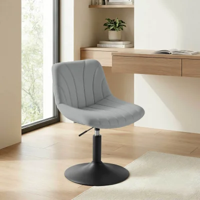 The Range Dressing Table Chair, Height Adjustable Bar Stool with Back, 360 Swivel - Grey