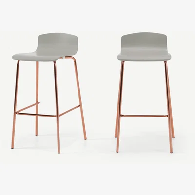 The Range Syrus Barstools (Set of 2) - Grey and Copper
