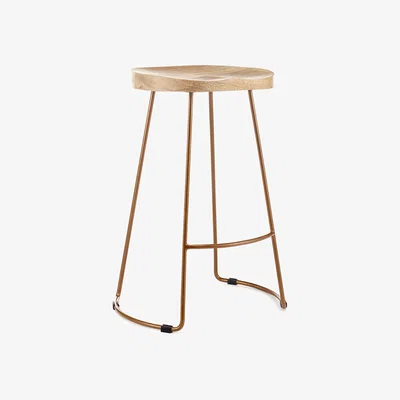The Range Solid Hard Wood Breakfast Bar Stool  - gold