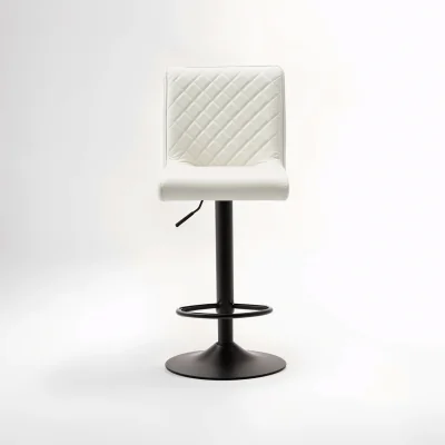 The Range Baina High Back White Leather Effect Bar Chair - White