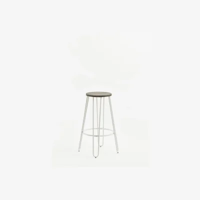 The Range District White Finish Metal Frame Bar Stool - White