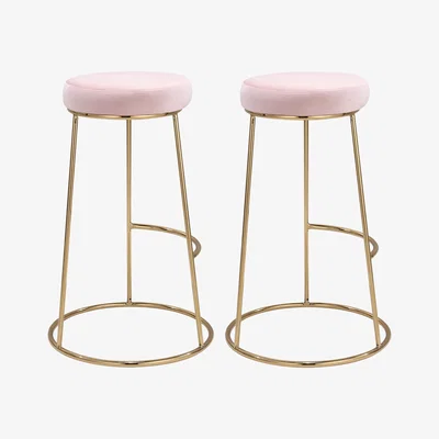 The Range 2 Round Bar Stool Set - Pink