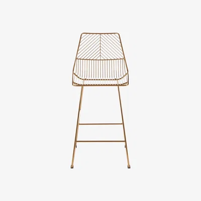 The Range Premier Housewares District Gold Metal Wire Tapered Bar Chair - Brown