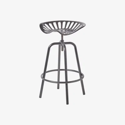 The Range Vintage Style Metal Adjustable Tractor Seat Bar Stool - Metal Grey