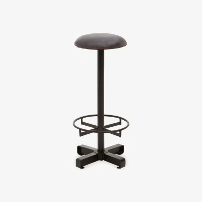 The Range Buffalo Antique Blue Leather Bar Stool - Blue