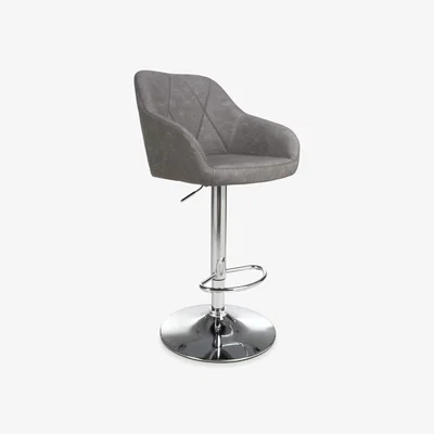 The Range Serena Leather Effect Bar Stool - Charcoal