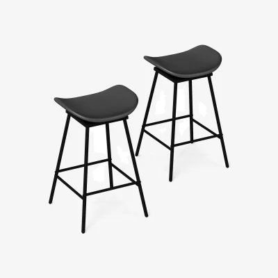 The Range Set of 2 Swivel Barstools - Black