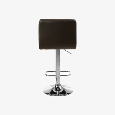 The Range Baina Quilted Bar Stool With Chrome Base - Black
