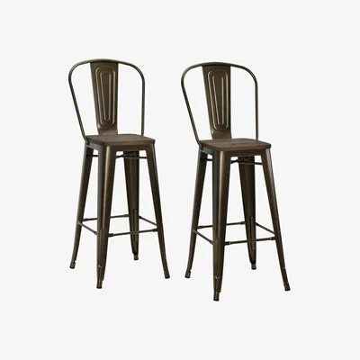 The Range Luxor (US) 30in Metal Bar Stool 2PK - Bronze