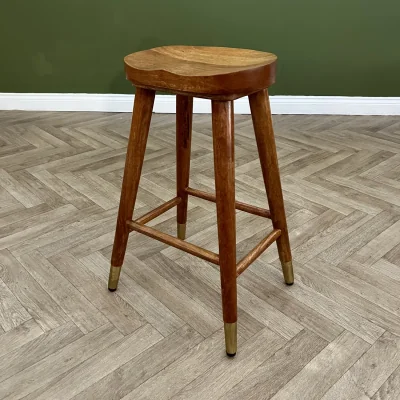 The Range 68cm Solid Mango Wood Bar Stool - Dark Oak